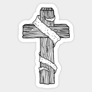 Wooden cross Sticker